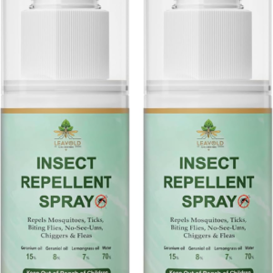 Mosquito Repellent Spray for Body, Made with Plant Essential Oils,Insect Repellent Spray Natural Bug Repellent for Skin DEET-Free Travel Size 2 Fl Oz (2 Pack)